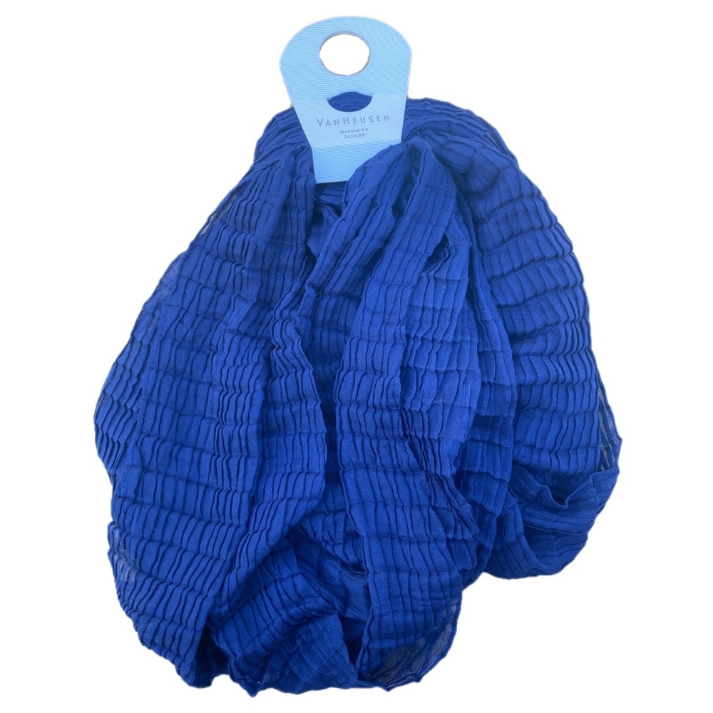 Van Heusen Infinity Scarf-Loop Options- Blue Ruffled